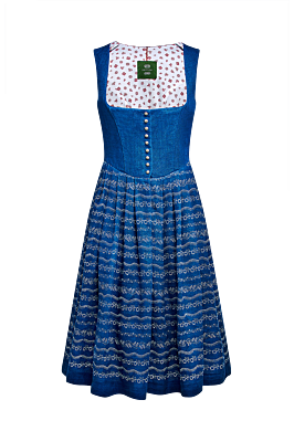 Dirndl aus Blaudruckleinen