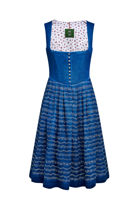 Dirndl aus Blaudruckleinen