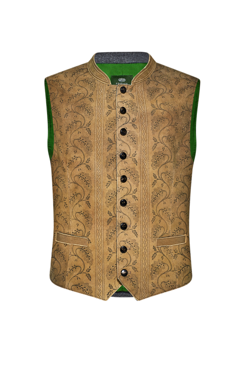 Gilet aus Leder mit Handdruck